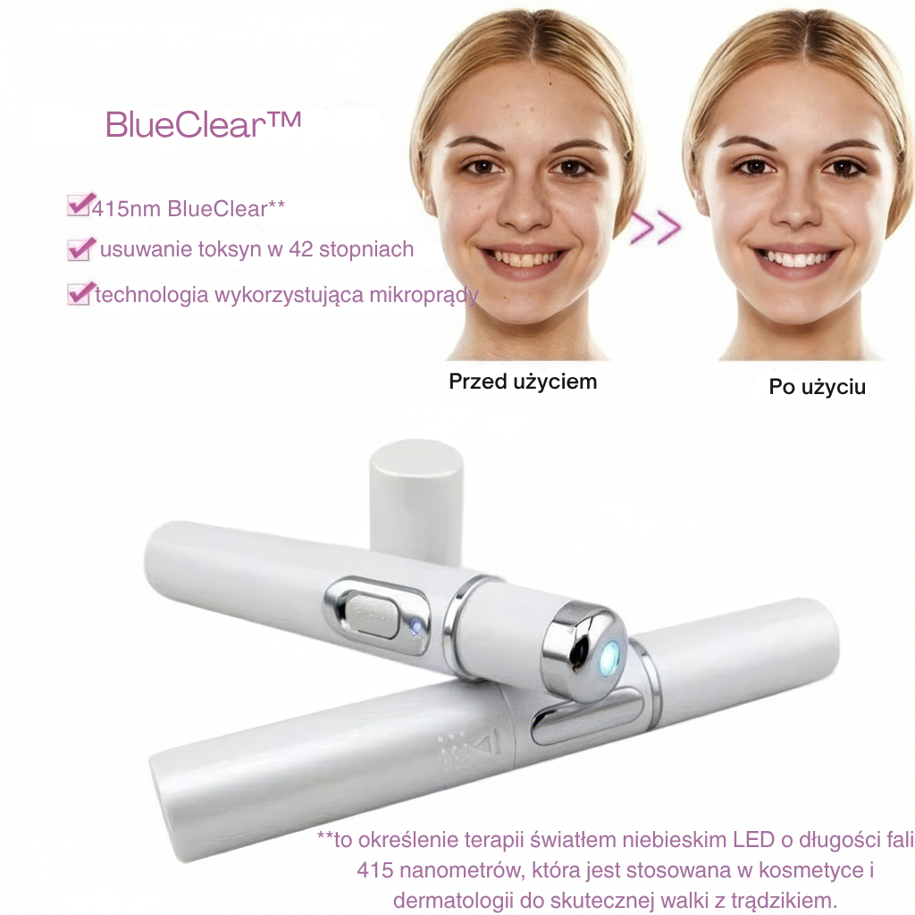BlueClear™ – Punktowa pielęgnacja skóry z niebieskim światłem